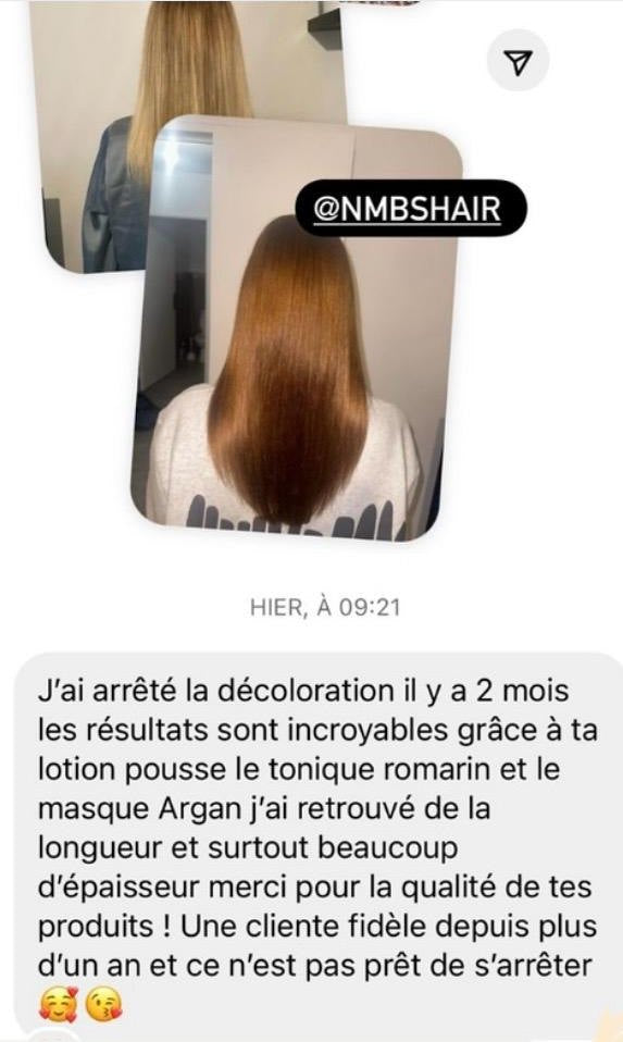 Message privé · Lotion + Tonique + Masque Argan
