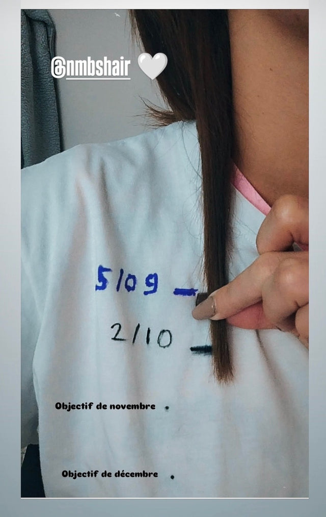 Story @nmbshair · suivi de la longueur, du 5/09 au 2/10